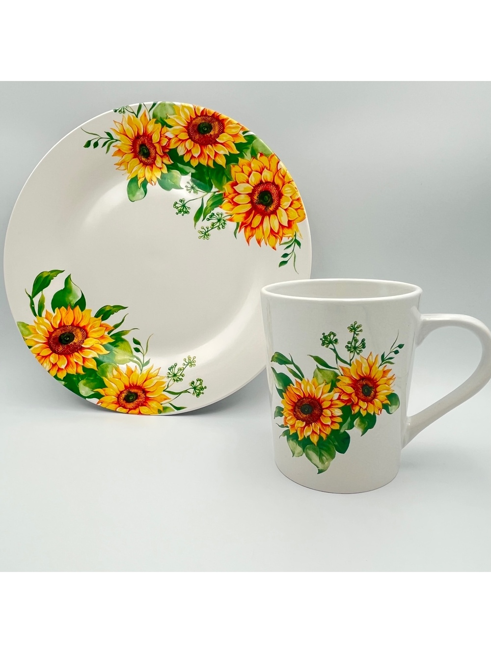 Royal Norfolk Sunflower Plate & Mug